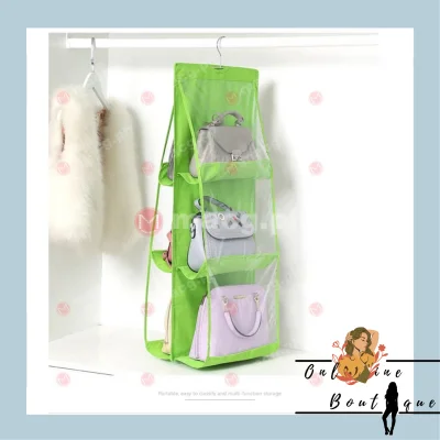 OB Handbag Bag Storage Holder 6 Pockets Hanging Shelf Hanger Purse Rack Organizer (2)