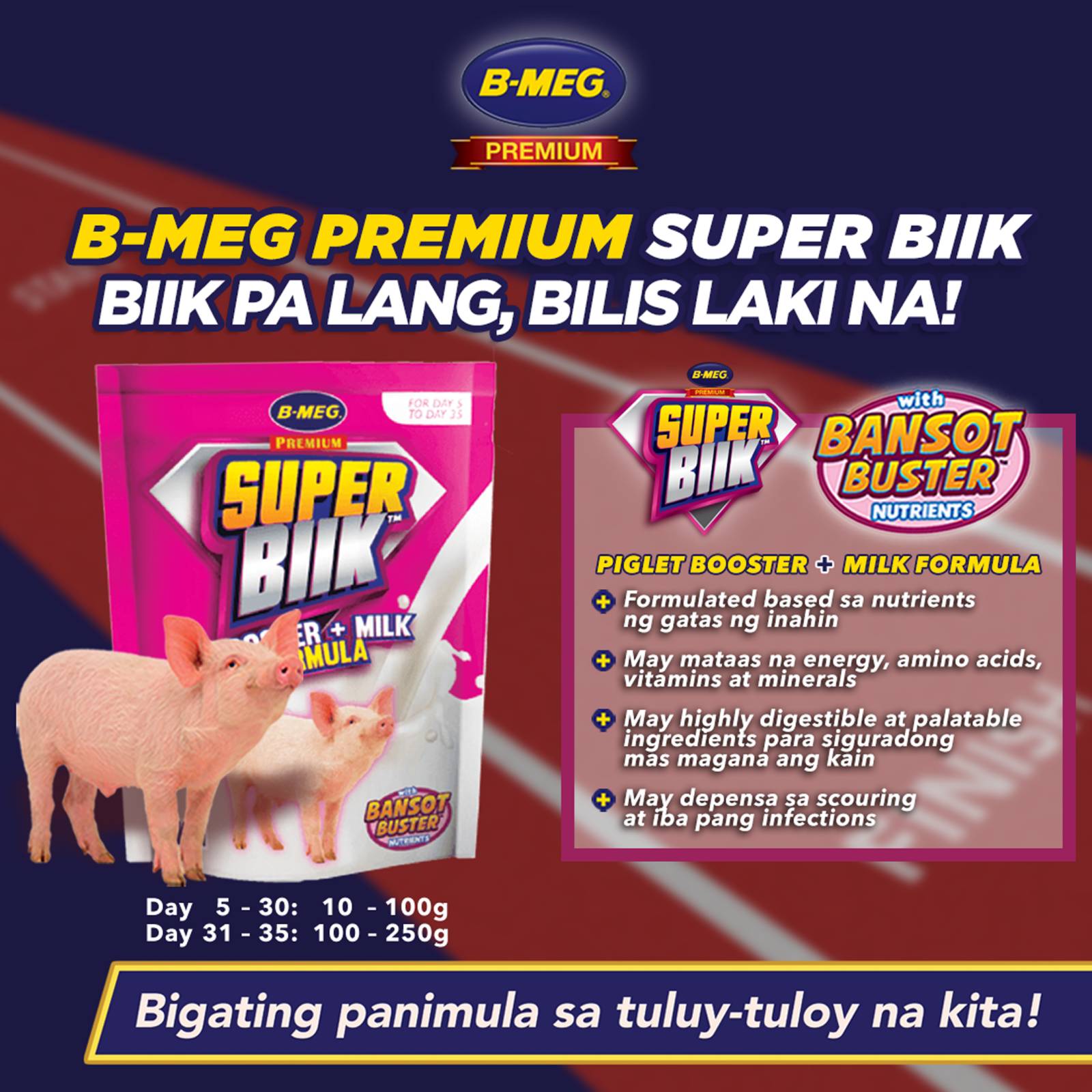 Booster+Milk Formula 1kg for PIGLETS Bmeg Super Biik Small Pet