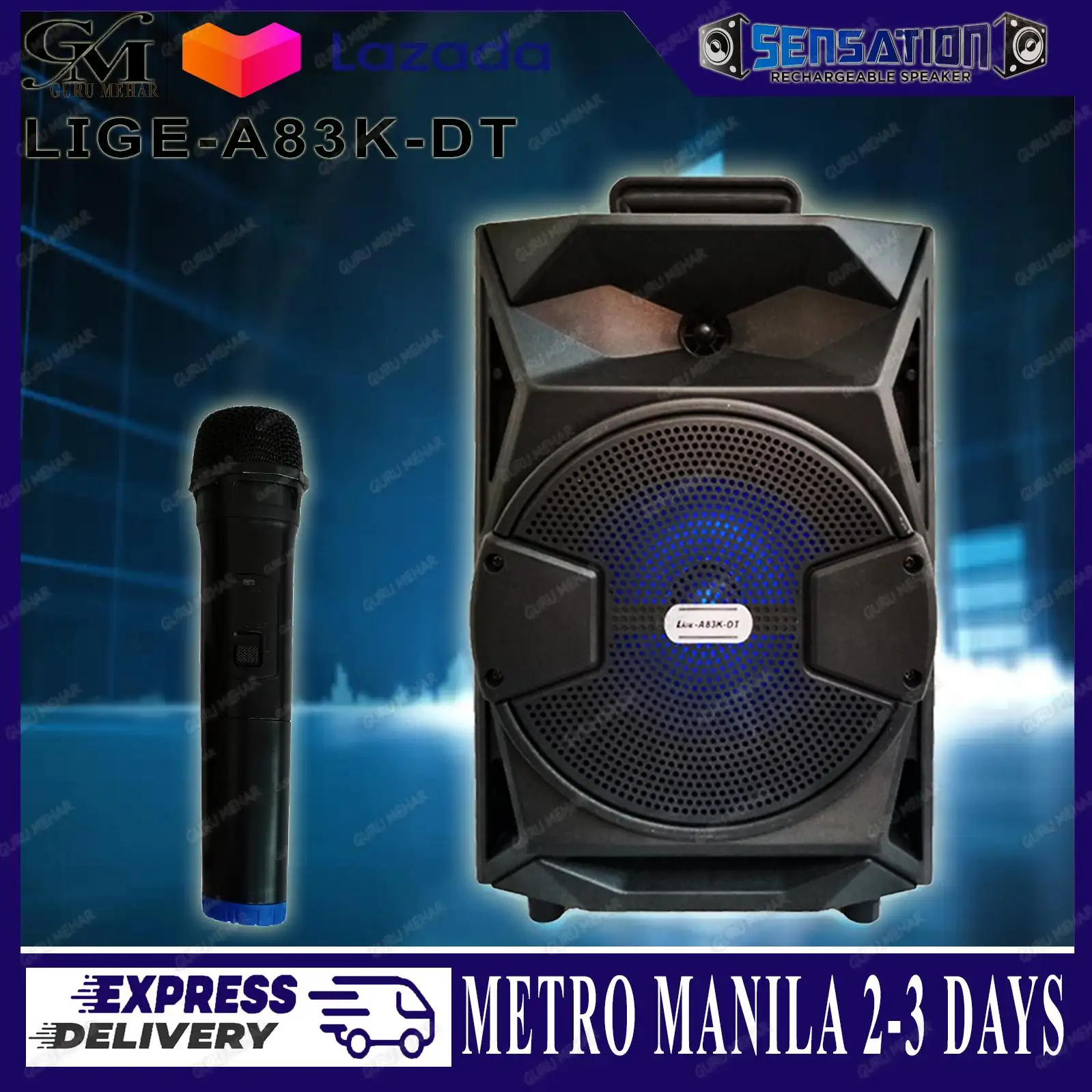 rechargeable speaker with wireless mic