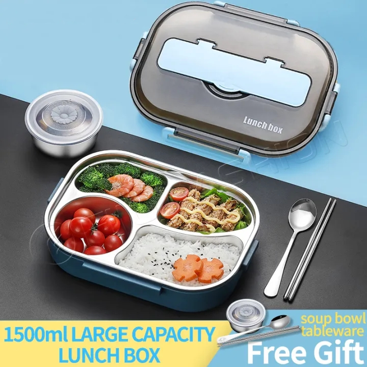 Bento Box Adult Large 1500ML Capacity Stainless Steel Bento Lunch Box  Container