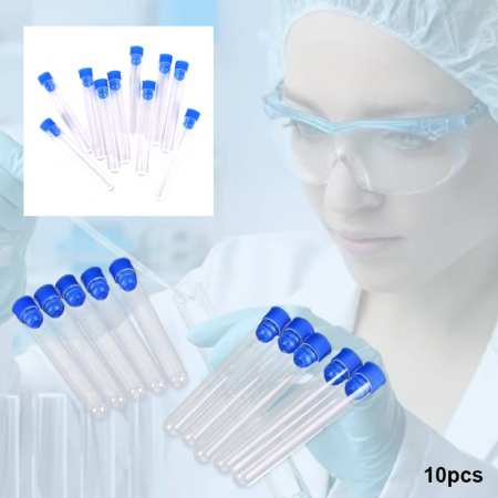 CozyCornerR 10pcs Clear Plastic Test Tubes with Wing Plug