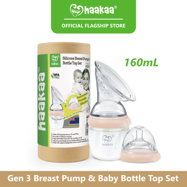 Haakaa Gen 3 Silicone Breast Pump & Baby Bottle Top