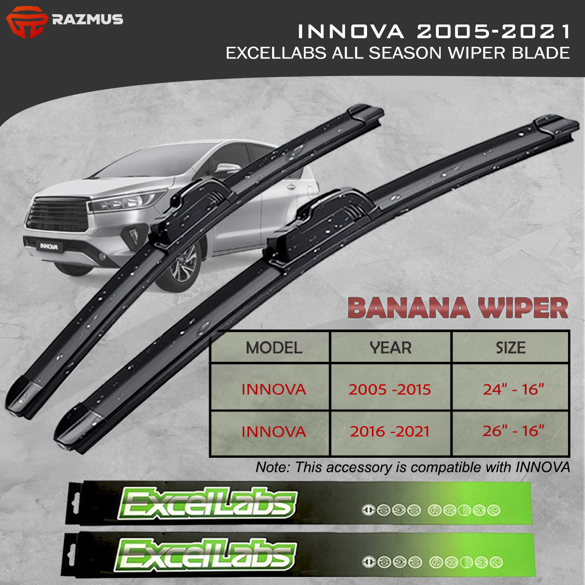 Bosch Front Wiper Blade Set For Toyota Estima 2.4 Import Petrol Hybrid 2006-2016