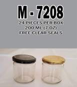 M - 7208 200ml Glass jar with free seal