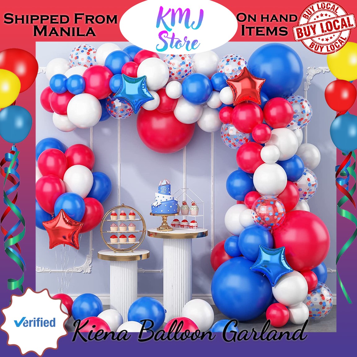 Red White and Blue Balloon Garland for Birthday Party 4th of July  Independence Day Patriotic Decorations Happy Labor Day Baseball Theme Party  Baby Shower Veterans Memorial Day Party Decorations 