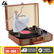 HOL Portable Bluetooth Vinyl Record Player - Vintage Style