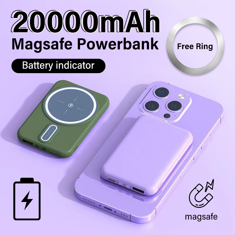Shop Powerbank Original Brand 20000mah Wireless Powerbank Magsafe Powerbank  Apple Strong Magnetic Attraction Large Capacity Battery Indicator Travel  Essential 5 with great discounts and prices online - Jan 2024