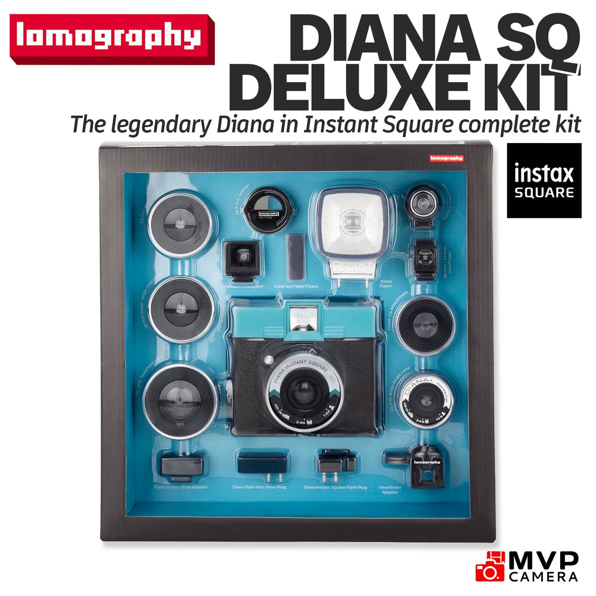 OFFICIAL PH] LOMOGRAPHY Diana Instant Square Deluxe Kit uses Instax Square  Film DSQ800 MVP CAMERA | Lazada PH