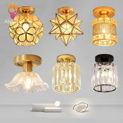 Nordic Luxury Golden Crystal Diamond Ceiling Light by ECONN