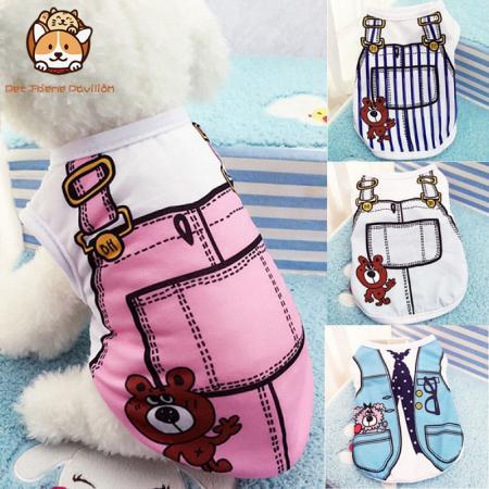 Cute Cartoon Dog Shirt for Small Dogs - Summer Vest