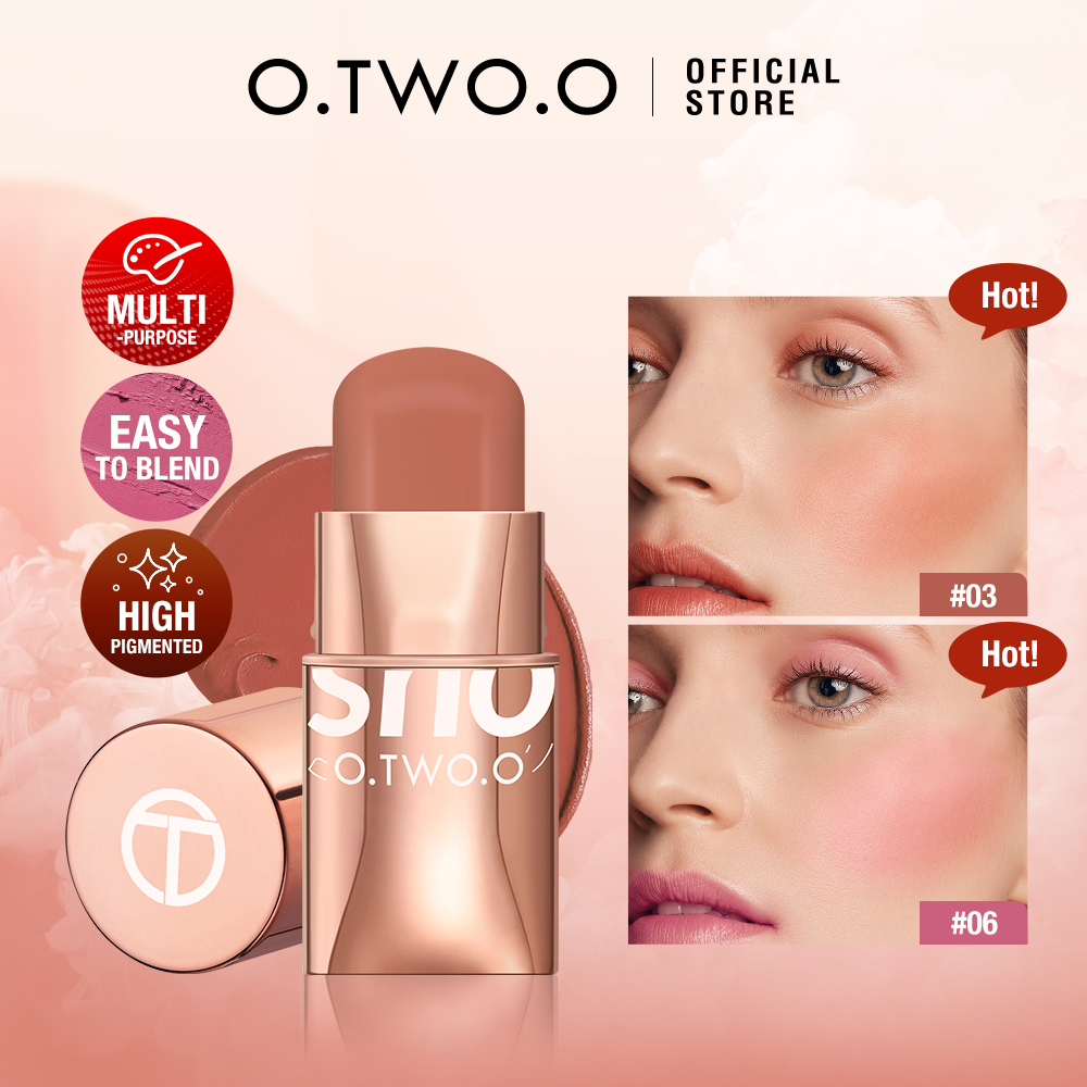 Discount on O.TWO.O  shoes - SKU: O.TWO.O Makeup Blush Cream Stick 6 Colors Waterproof Long-lasting Lip Cheek Eye Multi-use Stick Mous