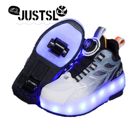 JUSTSL Heelys Kids Roller Skating Shoes with USB Recharge