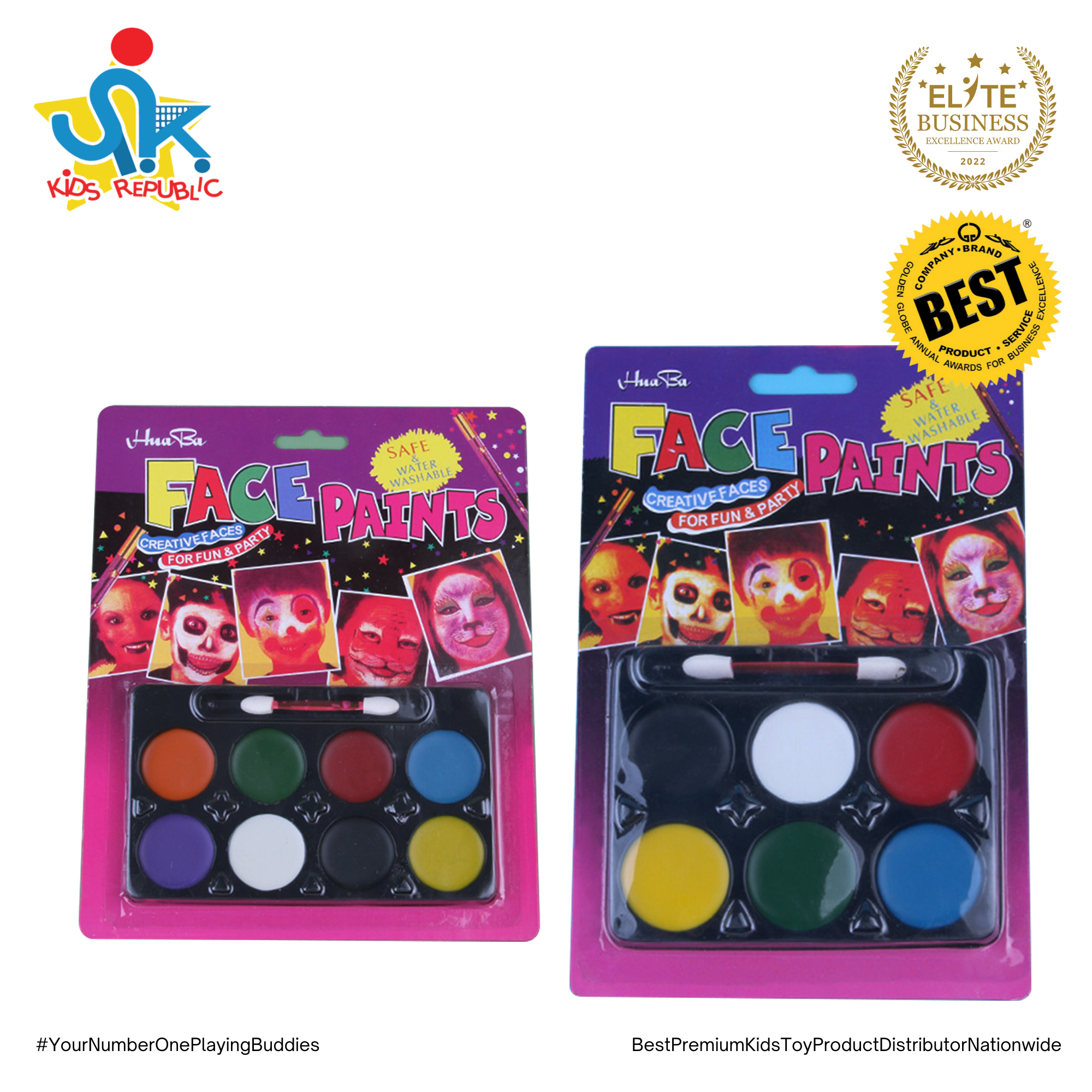 Product photo of Water-washable face paint palette (6 or 8 colours) from its Lazada listing