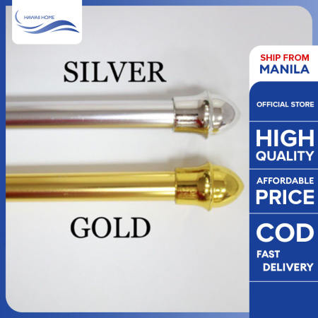 Hawaii Home Adjustable Curtain Rod Set - Gold/Silver Plated