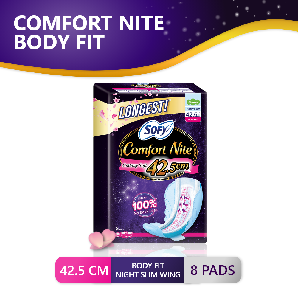 Sofy Comfort Nite Overnight Sanitary Napkin - Slim Wing