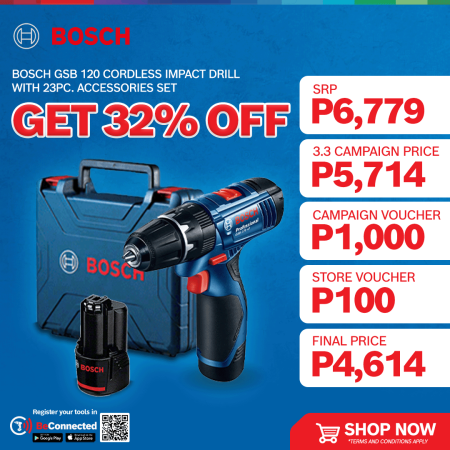 Bosch GSB 120 Cordless Impact Drill with Accessories Set