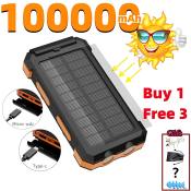 Ultra-thin Waterproof Solar Power Bank with LED Light and Compass