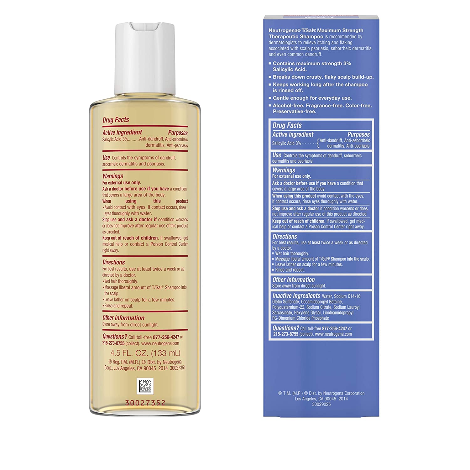 træt Wow helt bestemt Neutrogena T/Sal Therapeutic Shampoo Scalp Build-Up Control 3% Salicylic  Acid 4.5 oz 133ml | Lazada PH
