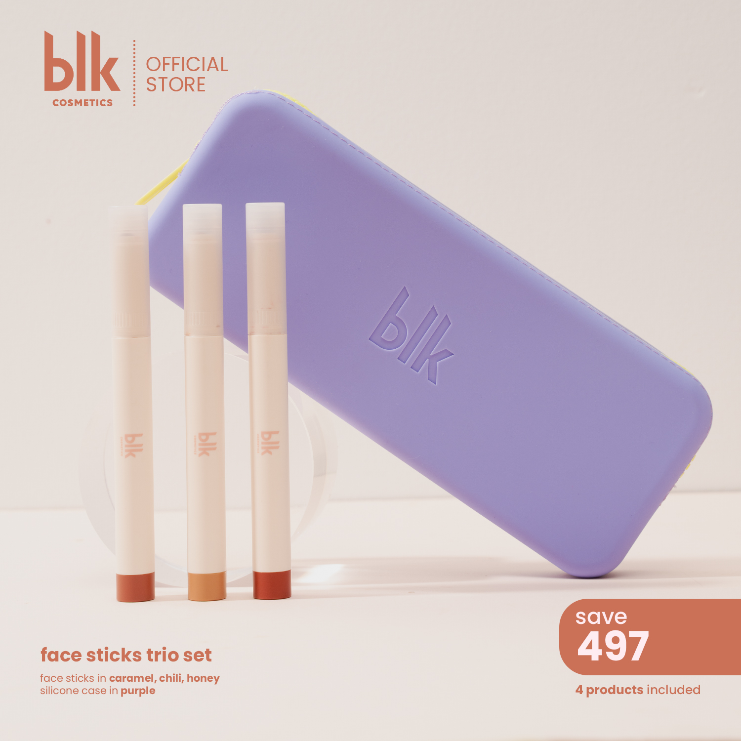 Discount on BLK Cosmetics  shoes - SKU: blk cosmetics face sticks trio with free silicone case