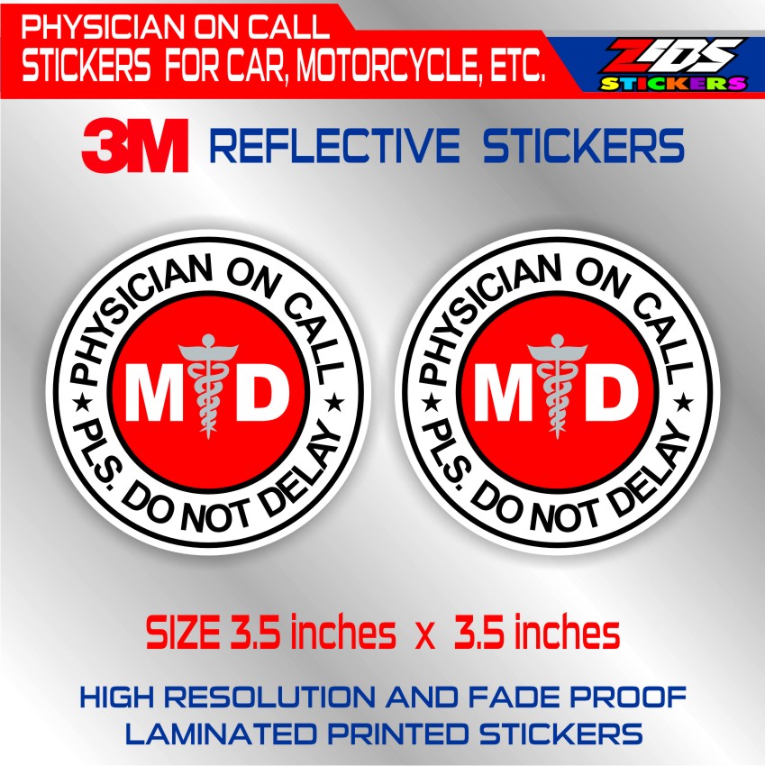 physician on call md 3M reflective stickers