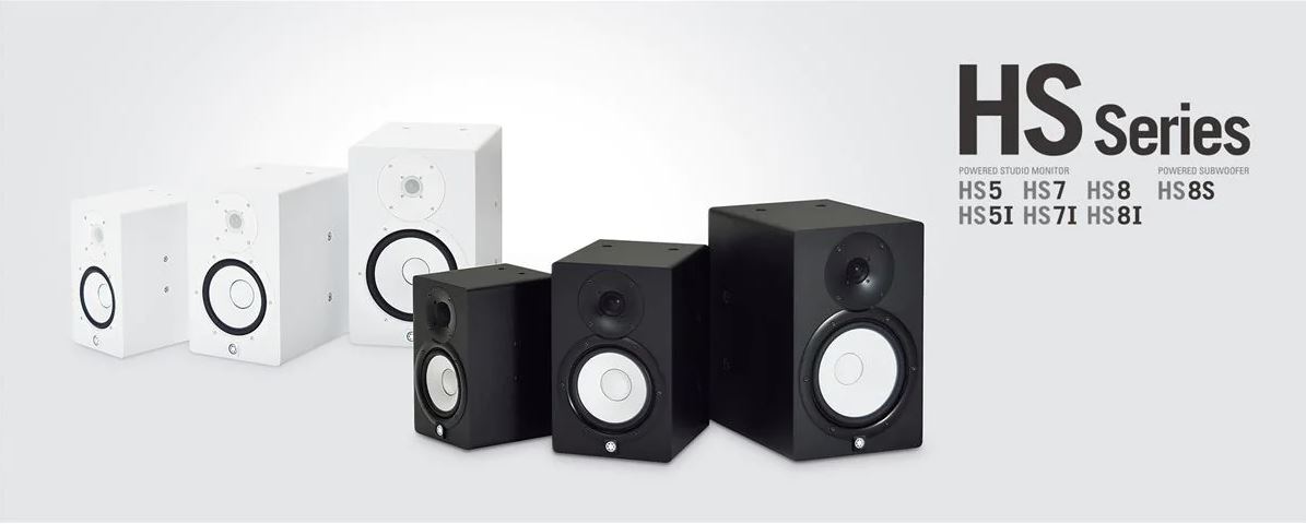 Yamaha HS5 Active Studio Monitor, White, Pair, with Yamaha HS8S Powered  Studio Subwoofer