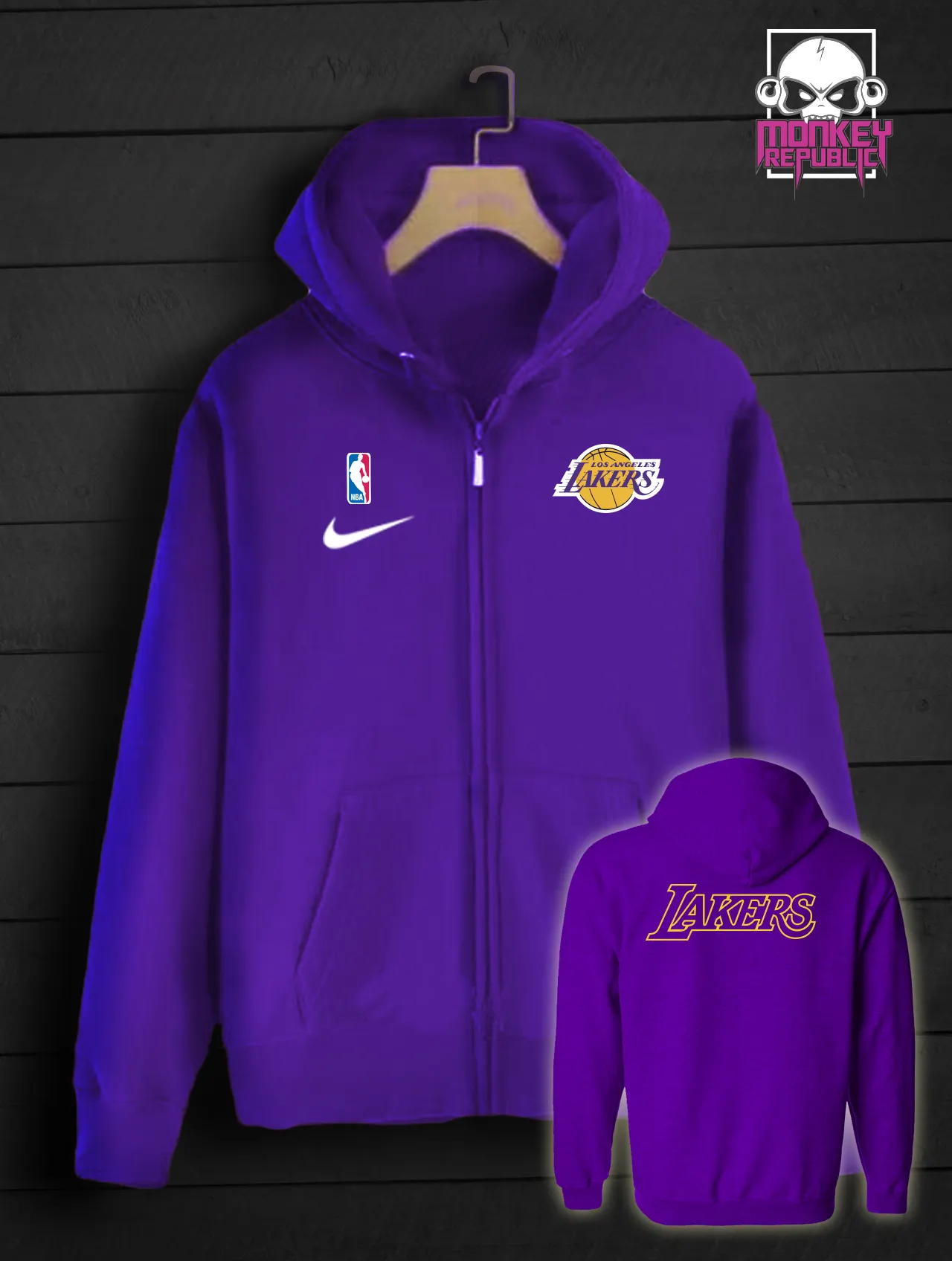 lakers zip hoodie