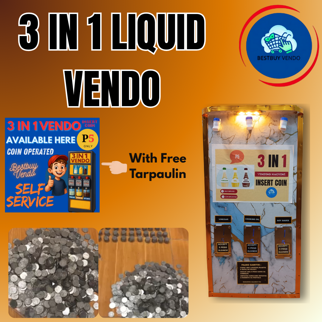 3-IN-1 LIQUID (SUKA-TOYO-MANTIKA)VENDING MACHINE FOR BUSINESS | AUTOMATIC LIQUID DISPENSER Presyo 3,195 Piso*Libreng Shipping