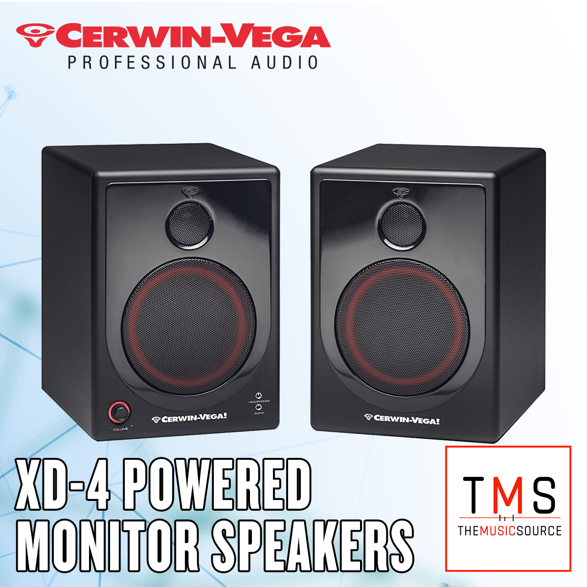CERWIN VEGA XD3 2 Way Powered Desktop Speakers 2.0 Channel