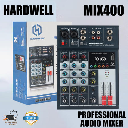 HARDWELL MIX400 4-Channel Mixer with Bluetooth and USB Playback