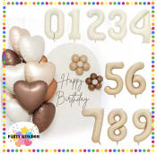 Party Kingdom 32" Cream White Caramel Theme Number Balloons