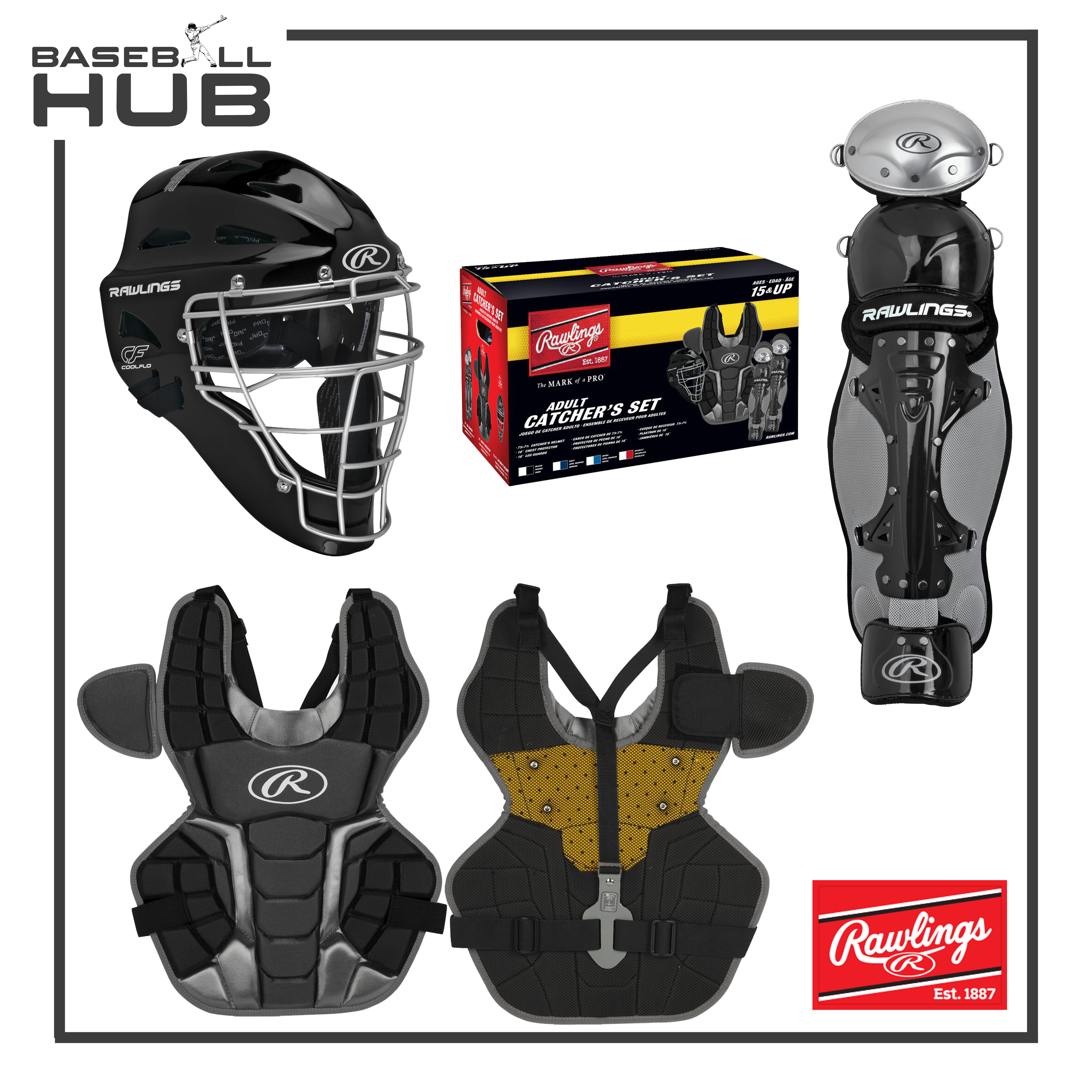 RAWLINGS RCSNA Renegade Catcher's Set Adult / Sports Accessories / Protective Gear