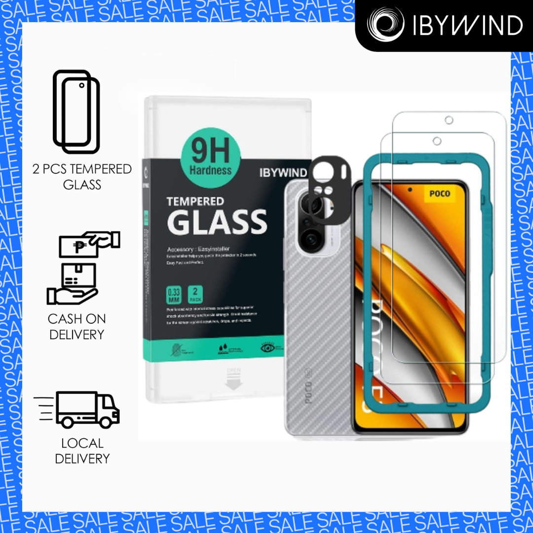 Ibywind Screen Protector For Xiaomi Poco X3/X3 Pro,with 2Pcs  Tempered Glass,1Pc Camera Lens Protector,1Pc Backing Carbon Fiber Film  [Fingerprint Reader,Easy to install] : Cell Phones & Accessories