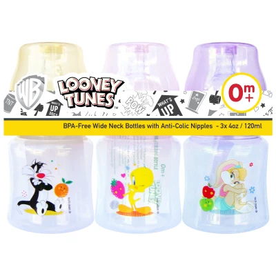 Looney Tunes 4oz Wide Neck Feeding Bottles (Set of 3) (2)
