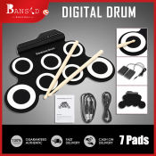 Bansid Portable Electronic Drum Set with Drumsticks and Pedal