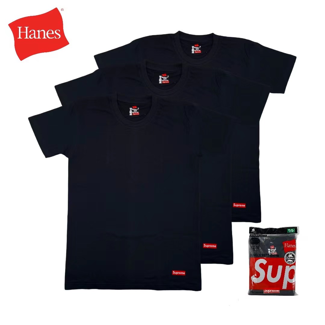 Hanes Black Supreme T-Shirt R/NECK in 1 | Lazada PH