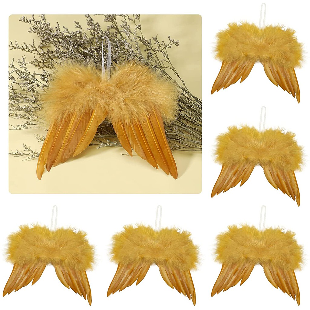 10 Pcs White Feather Christmas Decorations Vintage Feather Christmas  Ornaments Angel White Feather Wings Tree Decoration For Diy Crafts