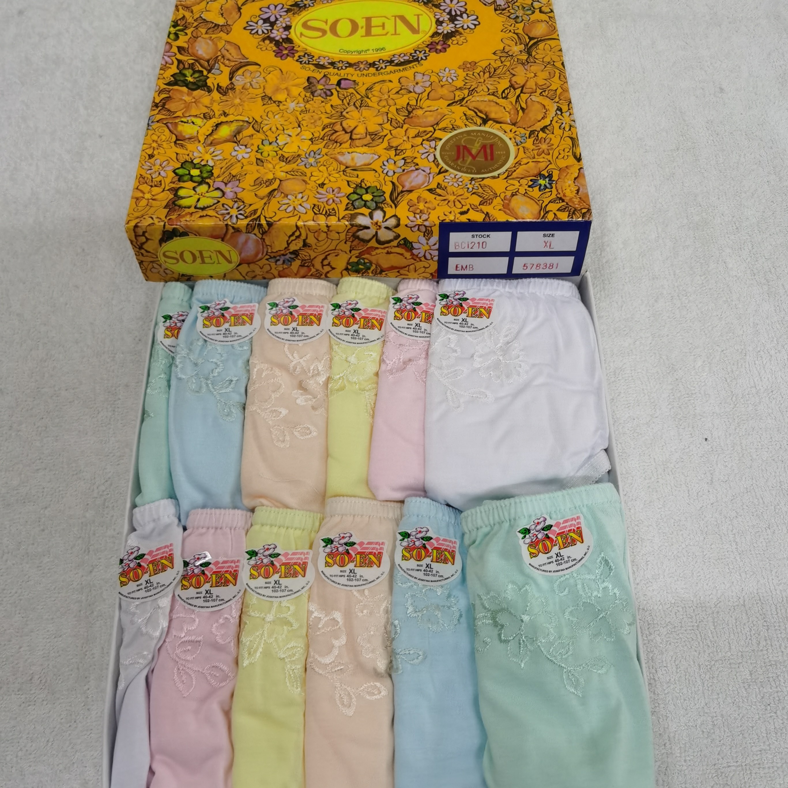 1 Box of 12 Ladies SOEN One Flower Design Design Women's Underwear Panties.  XSMP322 .Size : S, M, L .New (Medium) : : Clothing, Shoes &  Accessories