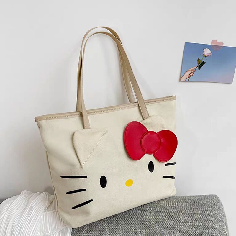 Comic Style Sanrio Canvas Tote Bag – Pink Sweetheart
