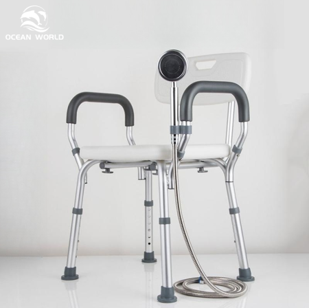 OCEAN WORLD Rust-proof Aluminum Shower Chair Stool