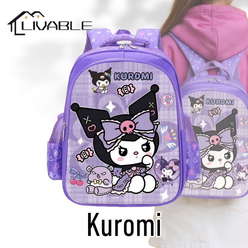 LIVABLE Cartoon School Backpack Large Capacity Student Shoulder Bag Waterproof Travel Bag Boys&Girls Canvas School Bag - Image 3