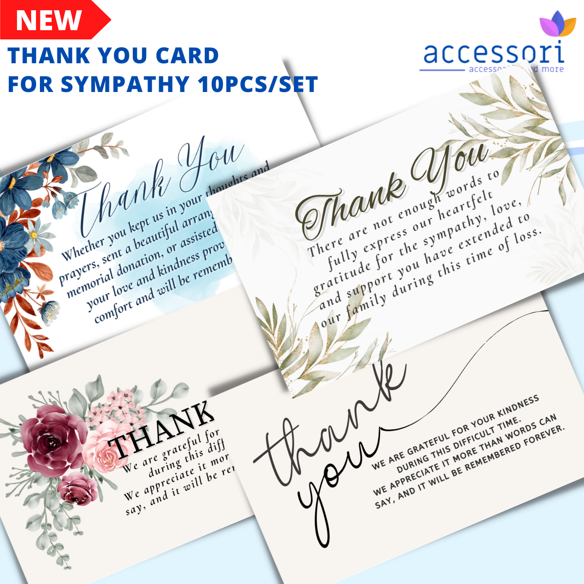 Buy 50 Set Funeral Thank You Cards With Envelopes And Stickers Thank