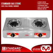 D&D STANDARD Stainless Top & Front Double Burner Gas Stove