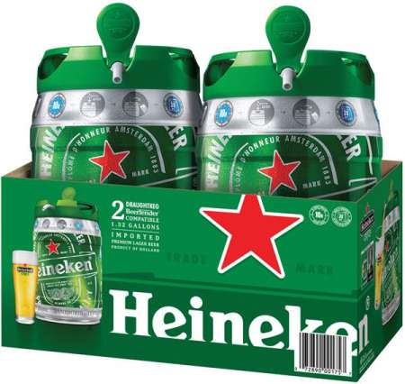 2 Pcs Heineken Original Premium Lager Beer Keg 5L 2PCS JAR