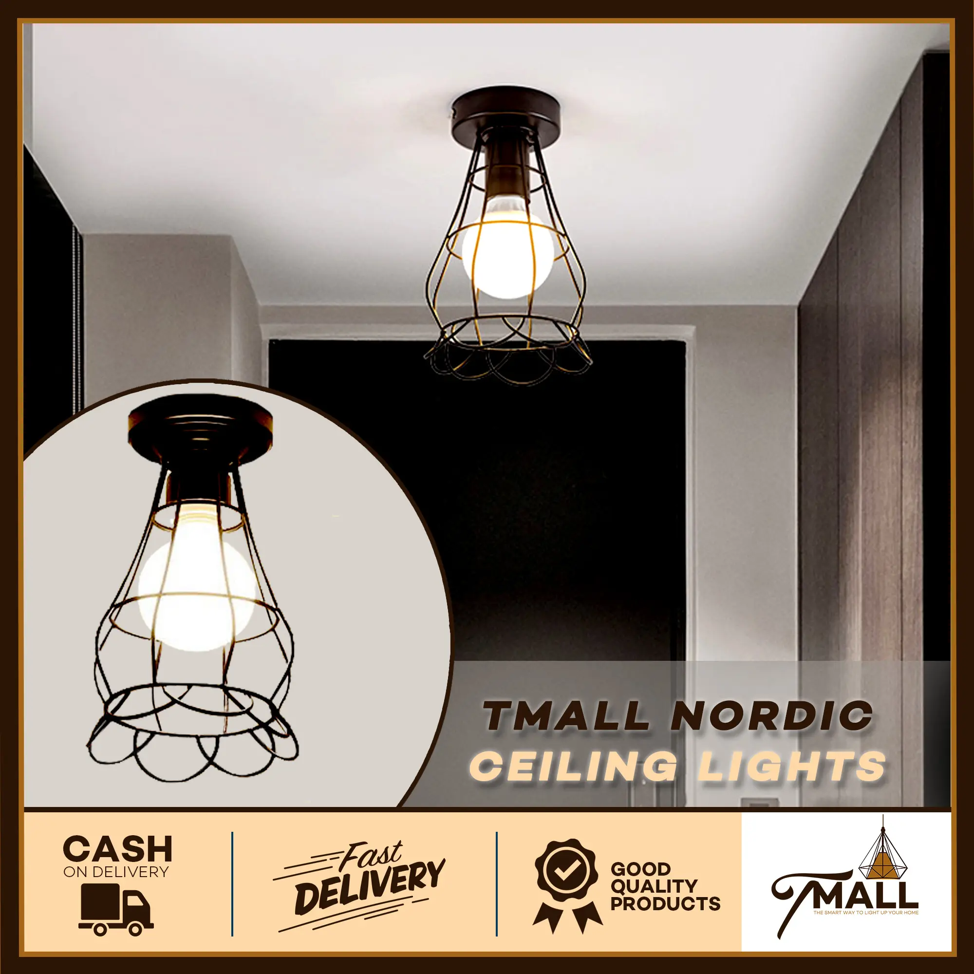 cage ceiling pendant light