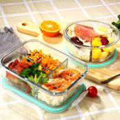Eco-friendly Glass Lunch Box with Divisions by 