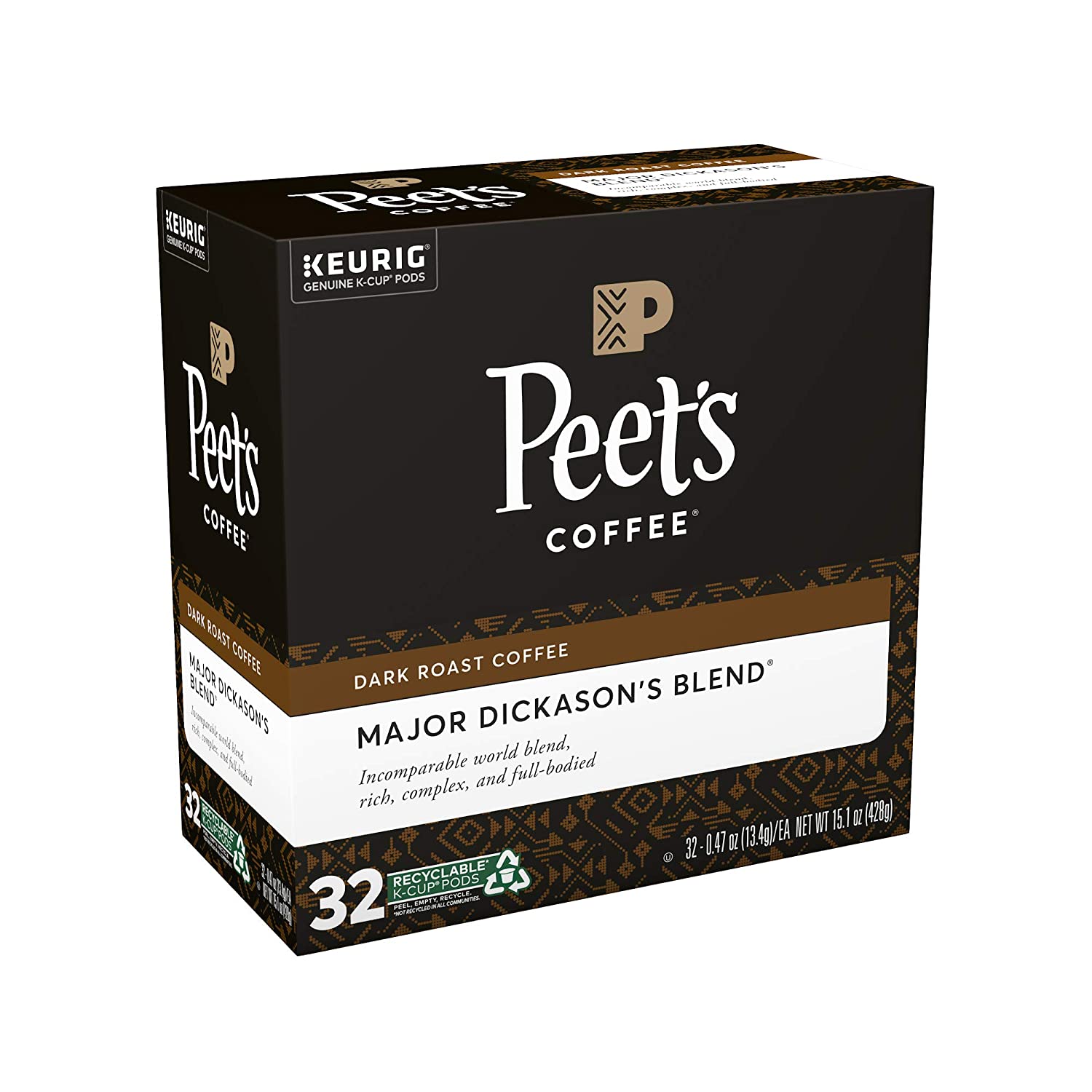 Coffee Major Dickason's Blend K-Cup Coffee Pods for Keurig Brewers, Dark  Roast, 32 Pods