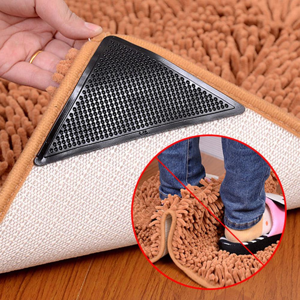 Rug Grippers, Triangle Anti Slip and Non Curling Carpet Gripper, Keep Rug  in The Place and Protect Floor Washable and Reusable Rug pad, Non-Trace