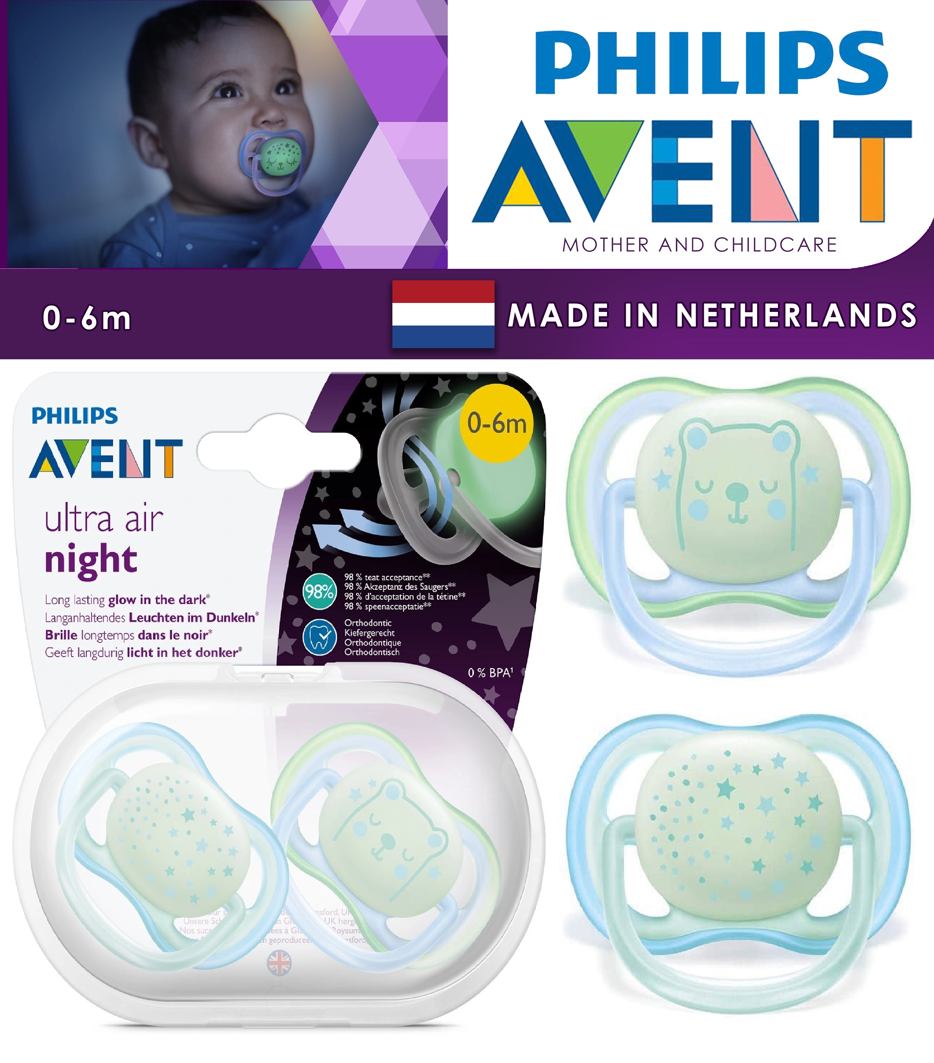 Tétine Philips Avent Ultra Air 0-6m 2pcs 