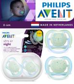 Philips Avent Glow in Dark Baby Pacifier, 0-6 months