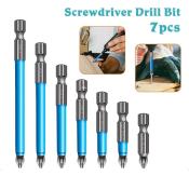 Plextone 7PCS Magnetic Drill Bits Screwdriver Bit Head Set S2 Steel Screw Non Slip Single Screw